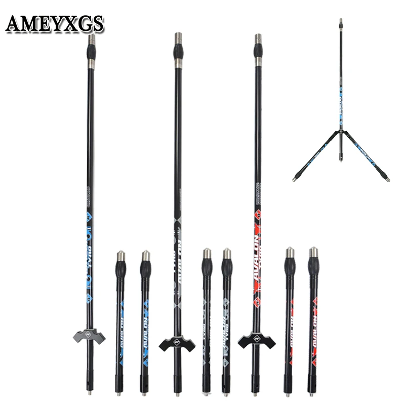 1set Archery Recurve Bow Carbon Stabilizers System Damping Rod Shock Silence Outdoor Practicing Shooting Hunting Bow Accessories