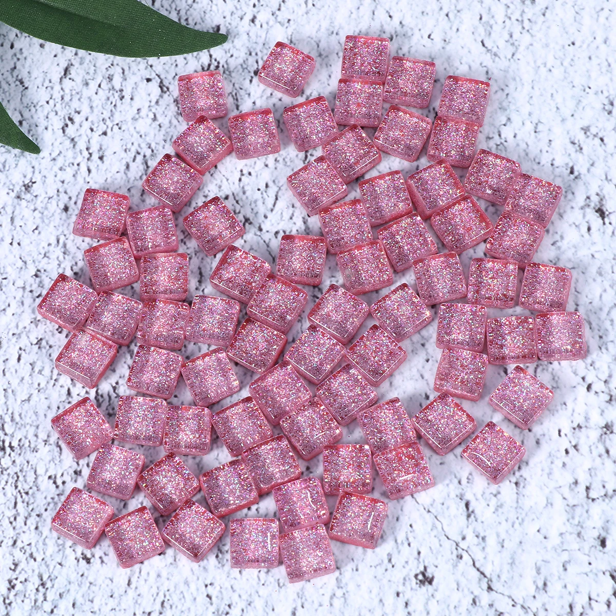 

200G Mosaic Tiles Glass Crystal Pieces Diy Handmade Craft Materials For Kids Family Gift Decoration Pink Premium Lightweight