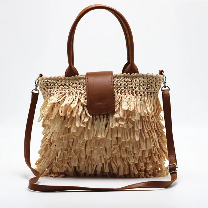 2022 Summer Straw Bag for Women Hand Woven Shoulder Bag Boho Handbag Women Crossbody Bag New Style Purses and Handbags