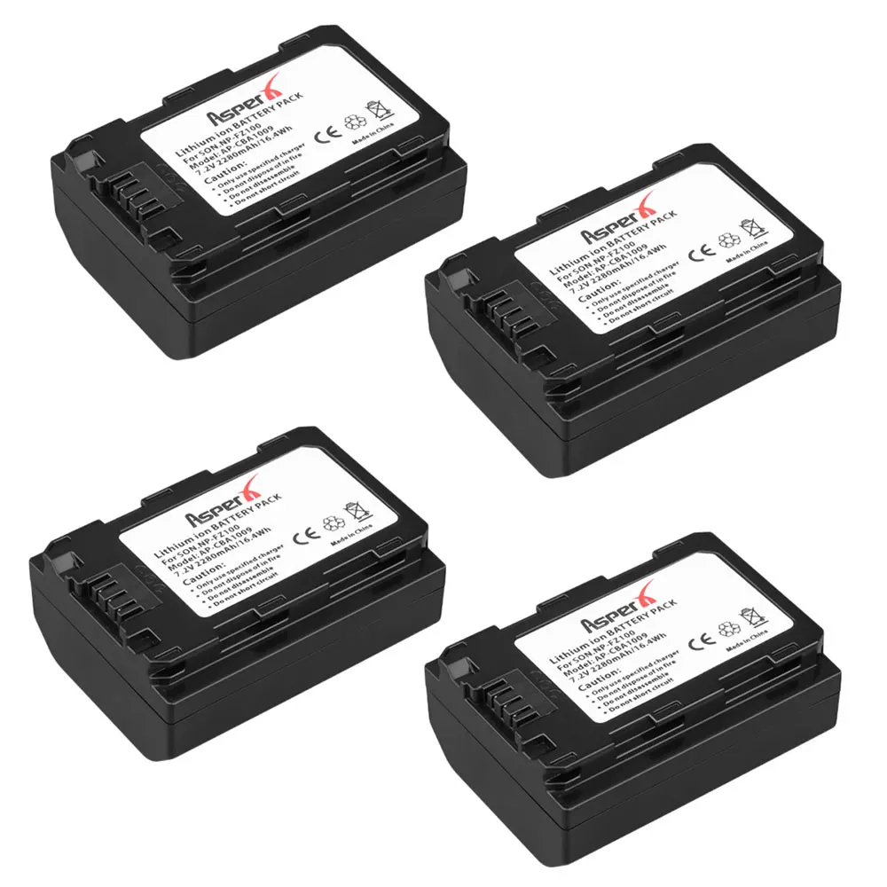 

2280mAh NP-FZ100 Bateria NP FZ100 Camera Battery Akkus for Sony NPFZ100 Z-Series, Alpha A7 III, A7R III, A9, A9R, A9S, A6600