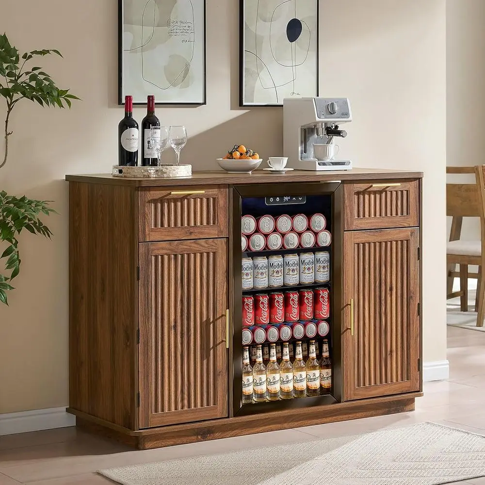 

Компактный барный шкаф с розетками и местом для хранения - компактный барный шкаф, винная полка, кофейная станция для гостиной и столовой