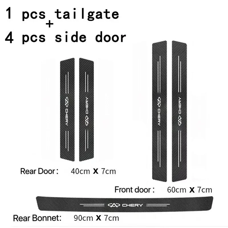 Vehicle Carbon Fiber Threshold Anti‑Scratch Sticker Door Trunk Guard for Chery Tiggo 5X 7 8 Pro Omoda C5 Jaecoo J7 Spare Part