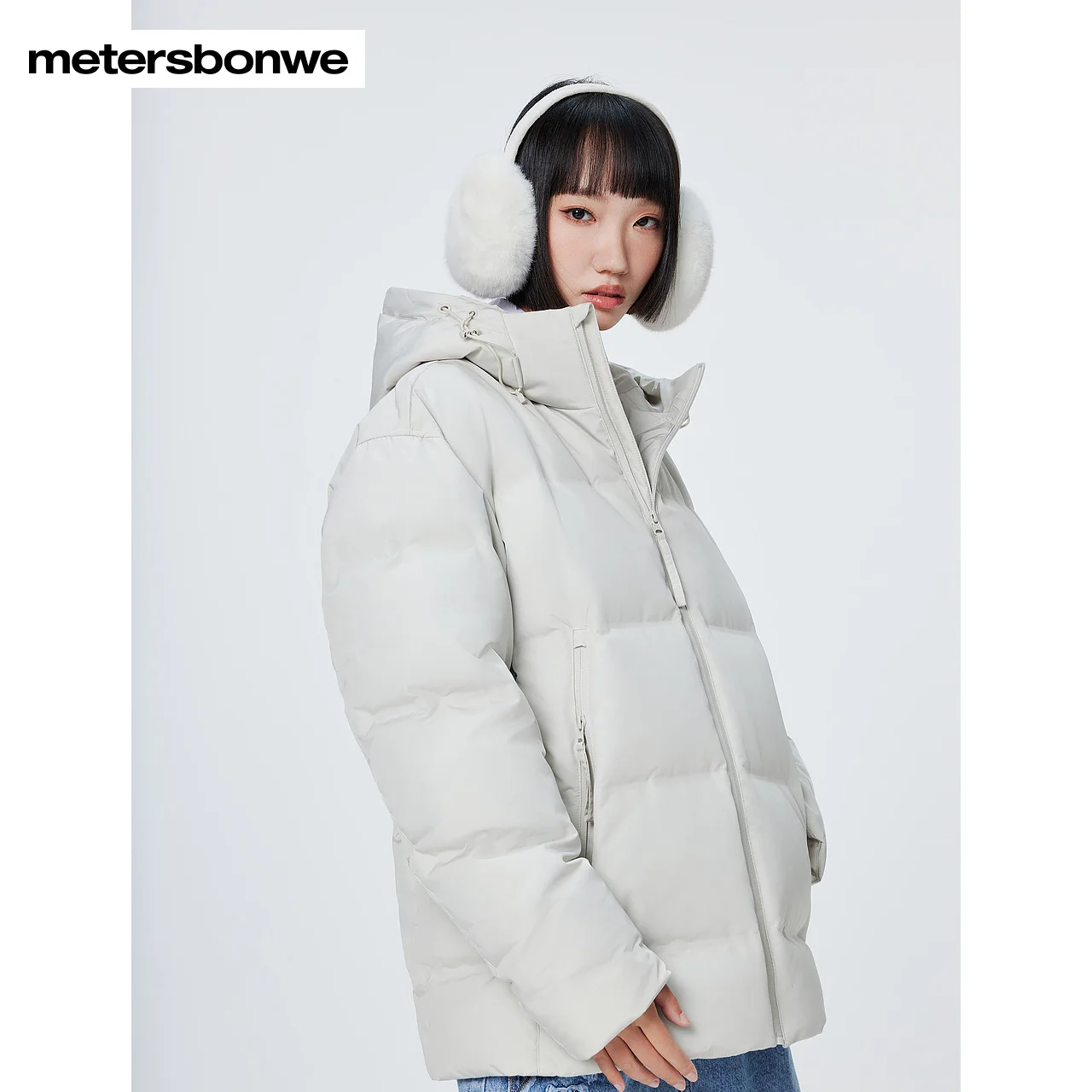 Metersbonwe Medium Length Hooded Down Jacket Men Plaid Thick Winter Parker Coat Women New Fashion Warm Jackets Casual LooseO