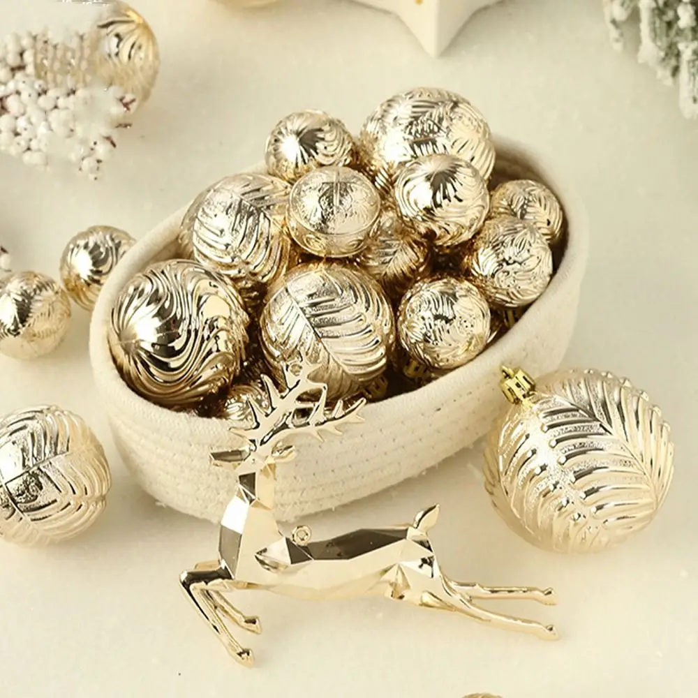 

40pcs Champagne Gold Deer Christmas Ball Set Delicate Waterproof Christmas Tree Decoration Pendant Creative Shatterproof