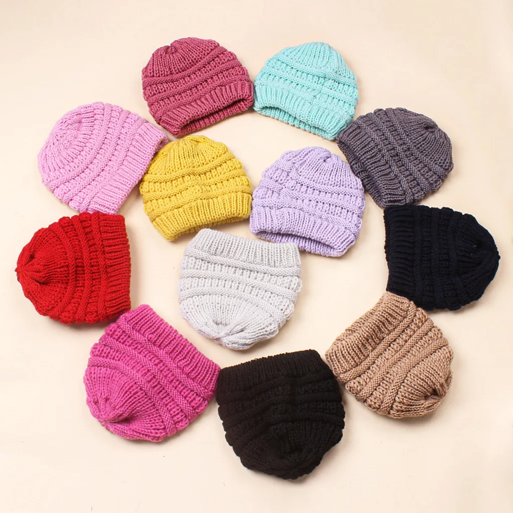 Baby Knit Hat Winter Warm Beanie for Boys Girls Soft Elastic Cable Textured Cap Newborn Infant Toddler Bonnet Headwear 1PC