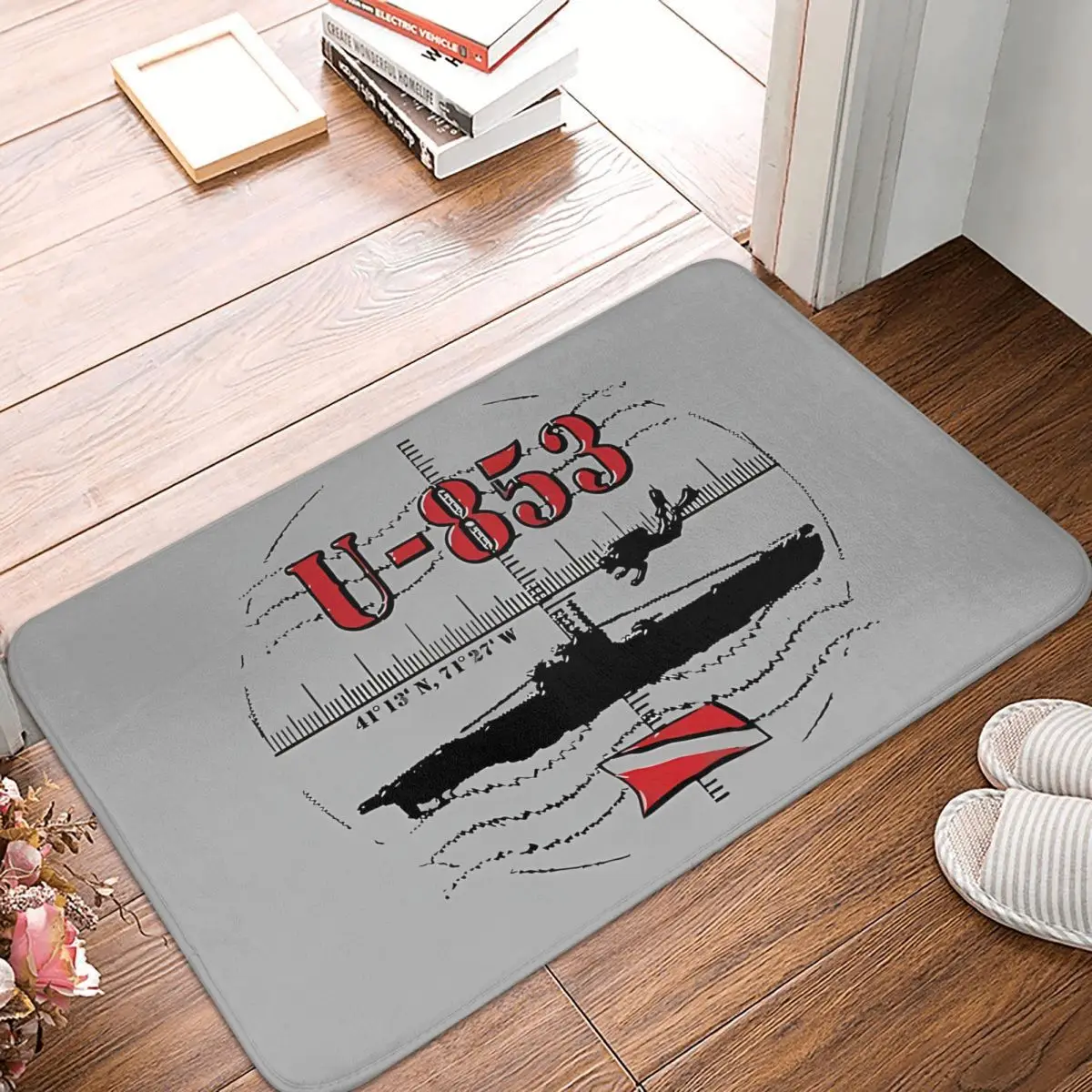 U-853 U-boat German Submarine Wreck Scuba Dive Diver Diving Non-slip Rug Doormat Bath Mat Floor Carpet Bedroom Decorative