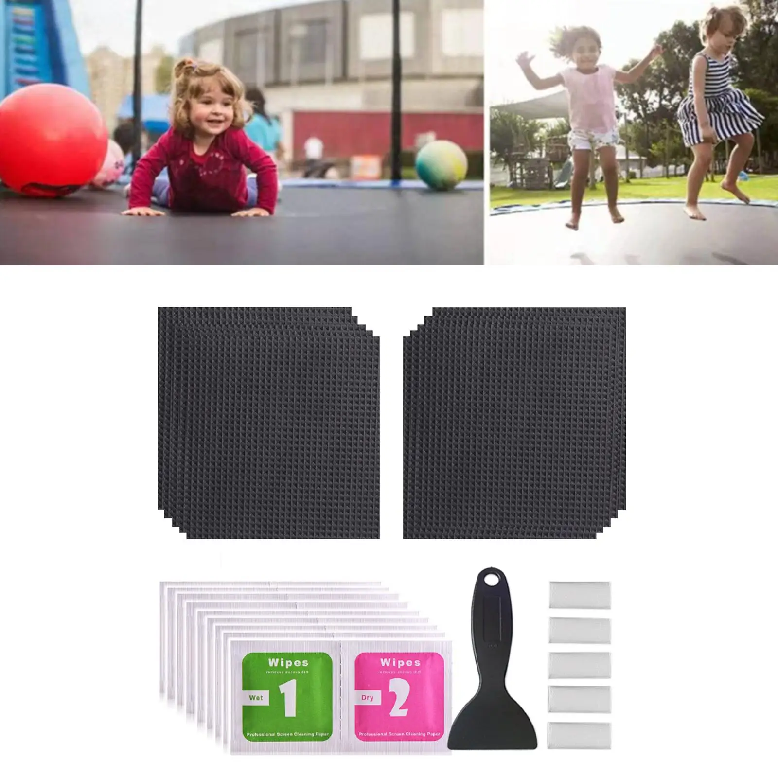Square Trampoline Repair Patch Waterproof TPE Mend Film for Mattress Tear Fixing Outdoor Sports