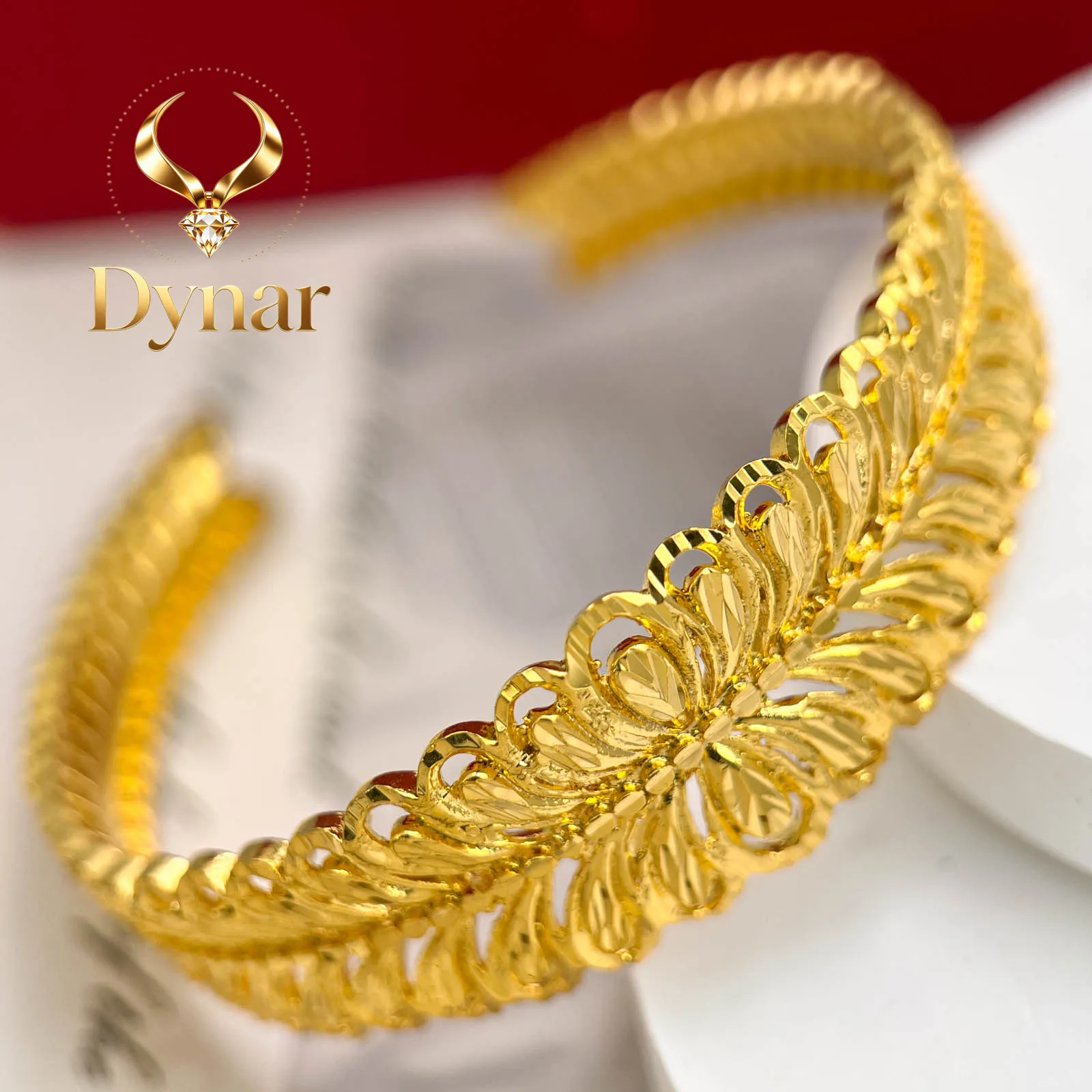 Dynar Jewelry   9999 24K Real Gold Phoenix Tail Women’s Bracelet Open Bracelet Fashion Accessory Unique and Versatile