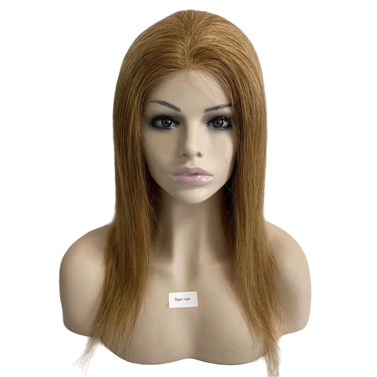 Brazilian Virgin Human Hair Silky Straight 130% Density Honey Blonde 27# Full PU Wig for White Woman