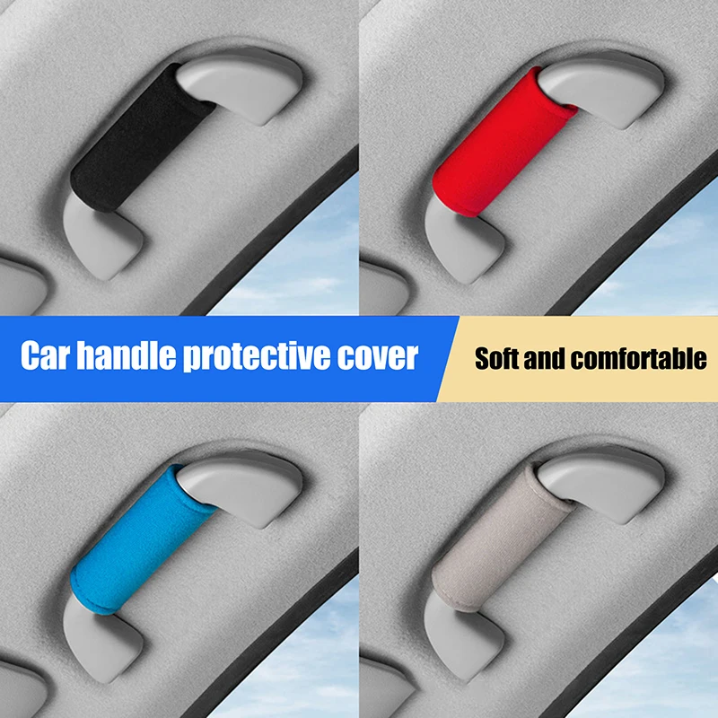 New Car Roof Armrest Soft Suede Cover Auto Interior Pull Handle Protective Covers Ceiling Protection Decor Accessories