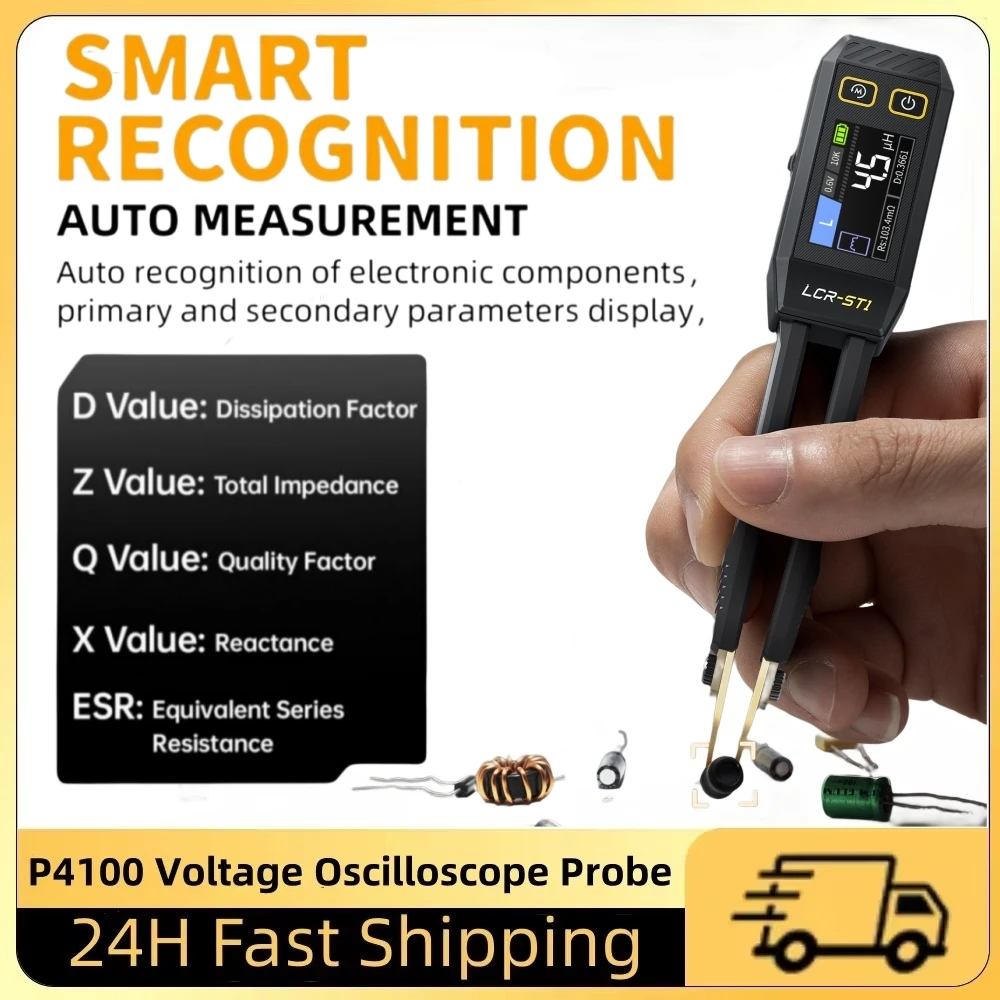 fnirsi mini pinca inteligente lcr smd esr tester resistencia capacitancia indutancia continuidade teste diodo ferramentas de medicao lcr st1 01