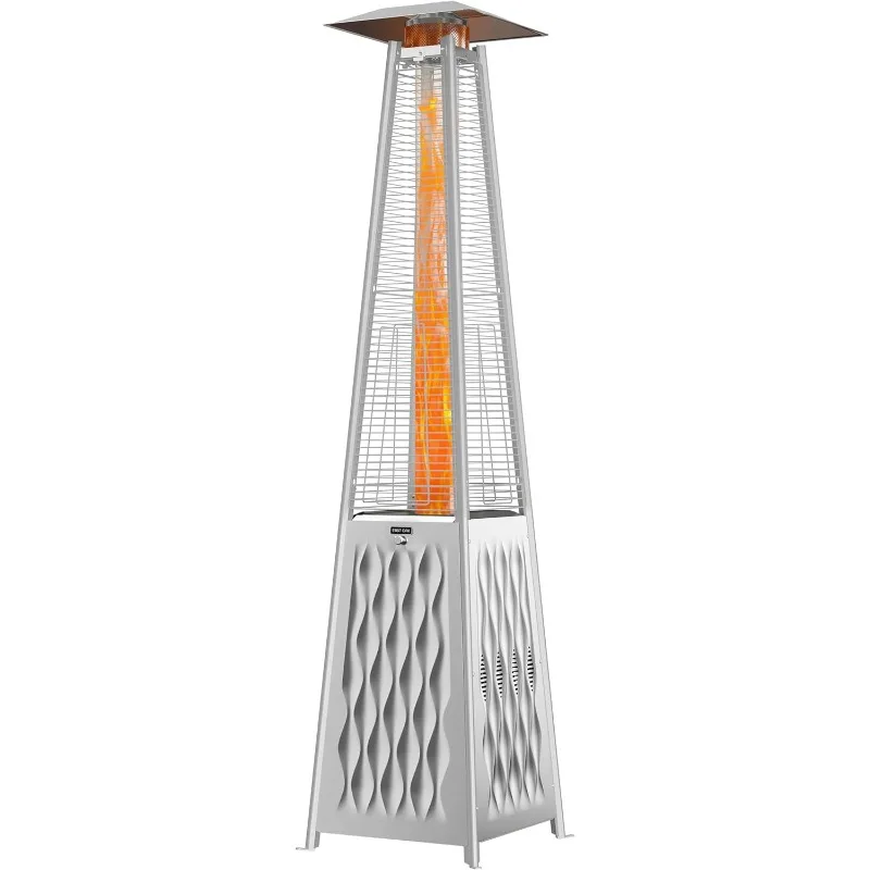 

Pyramid Patio Heater, 48,000 BTU Outdoor Patio Heater All Stainless Steel, Quartz Glass Tube Propane Heater, Triple Protection