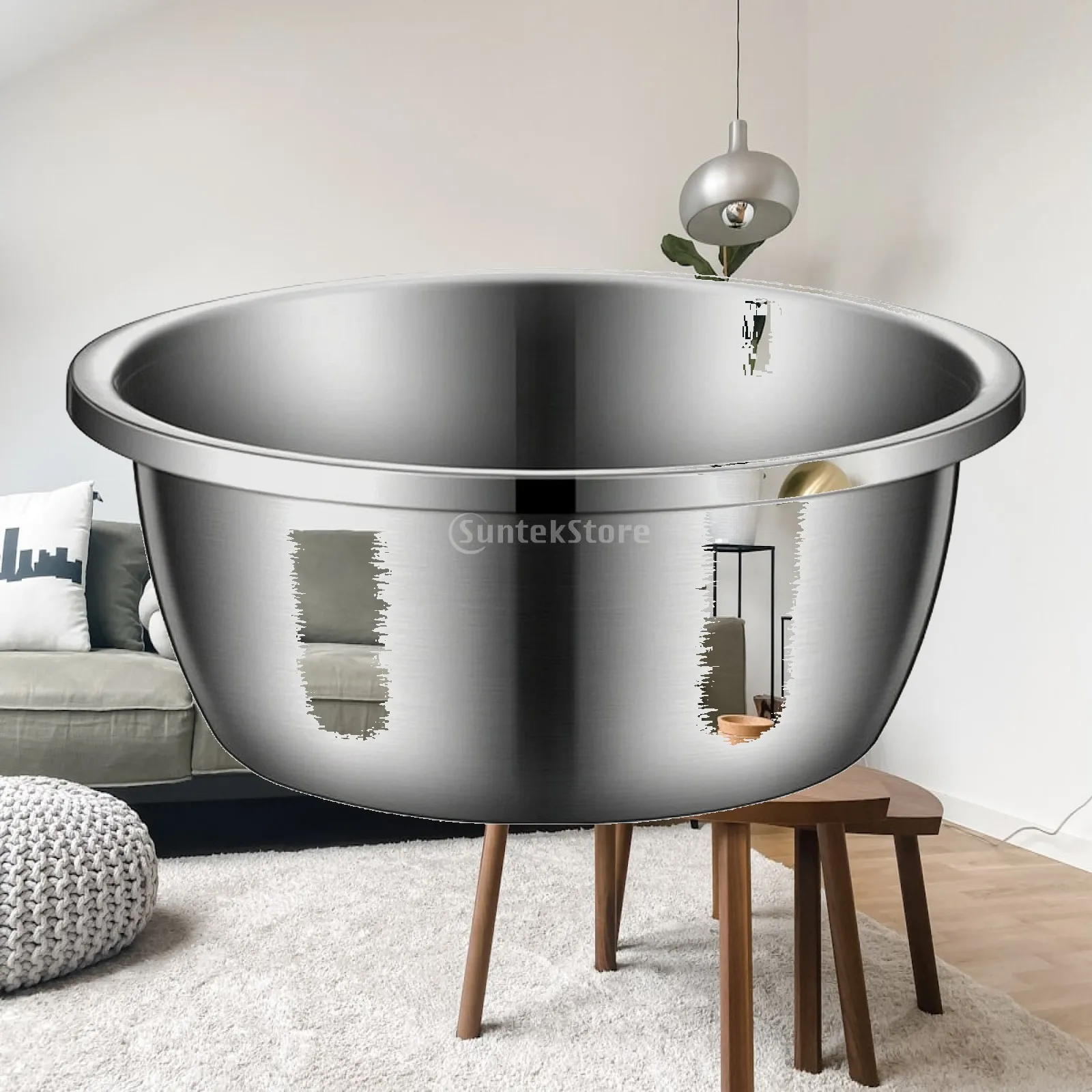 Kitchen Cookware Mixing Basin Stainless Steel Bowl for Washing Produce Mixing Ingredients Durable