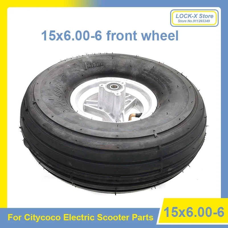 15x6.00-6 Wheel Tyre Tubeless Tire Aluminum Alloy  Hub for Small Citycoco Electric Scooter   Accessories