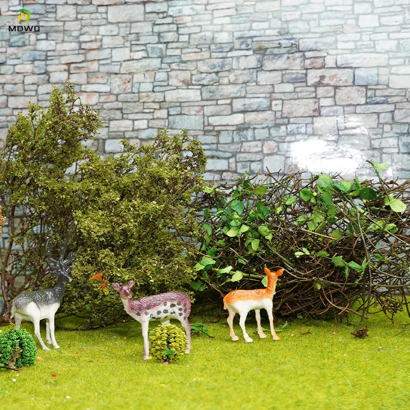 Modelo de vegetación en miniatura, plantas artificiales, hojas, diseño de tren, Diorama, paisaje, accesorios DIY, materiales