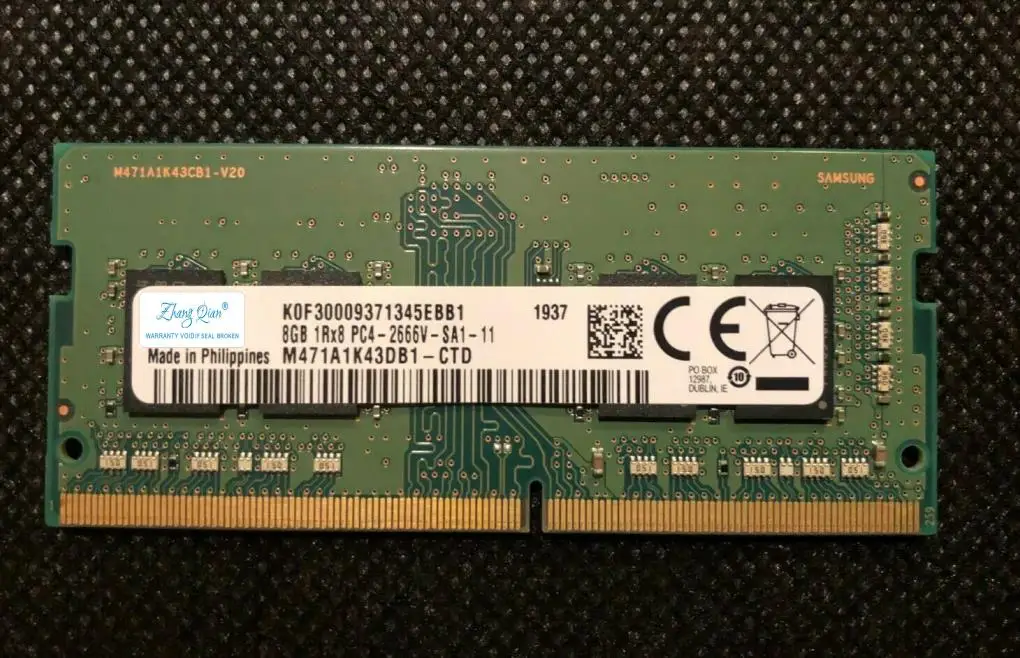 

Для 8G 1RX8 PC4-2666V 2667 SODIMM M471A1K43DB1-CTD