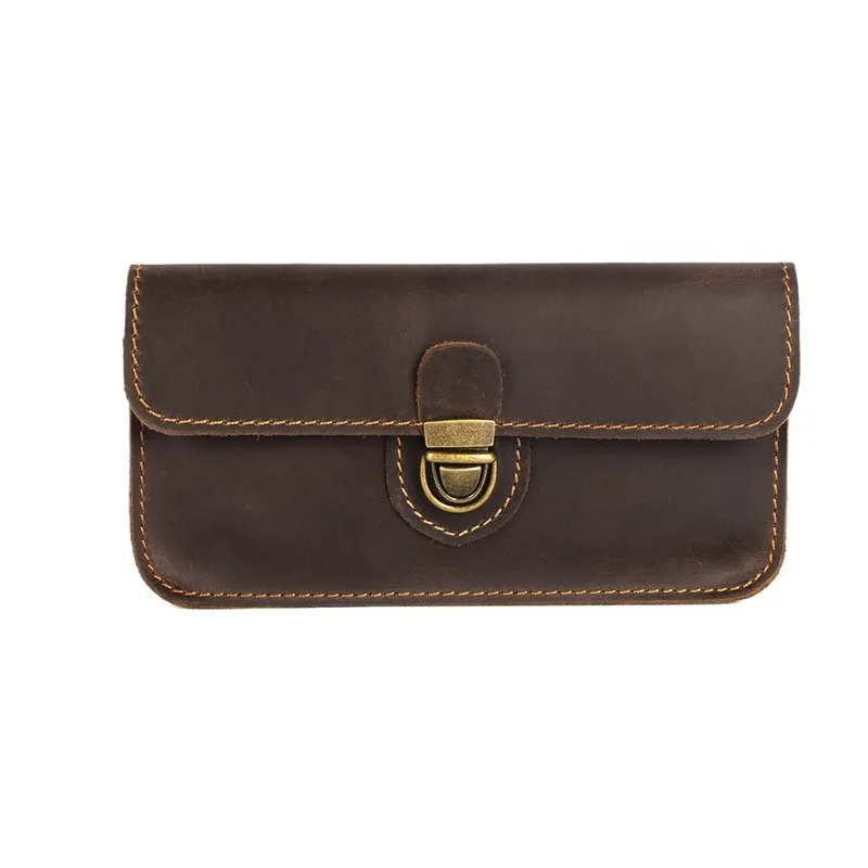 New model Wild Horse Leather Genuine Leather Mobile Phone Wallet Outer Layer Cowhide Bag Construction Site Work Bag