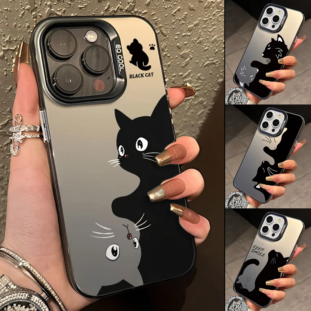 Cat Wolf Rabbit Art Phone Case for Xiaomi Redmi 14C 13C 12C 10C 9C Note 14 13 12 11 10 9 8 S Pro Plus 4G 5G Silver Hard Cover