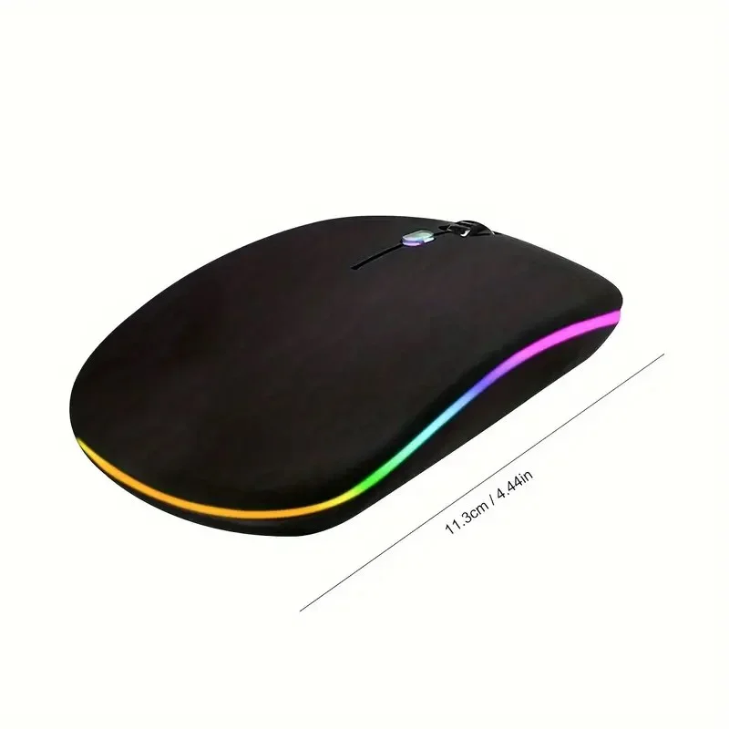 

Ergonomic Silent Wireless Mouse with RGB Backlight, 2400 DPI, USB-C Rechargeable, Adjustable Speed, Compatible with Laptop, PC,