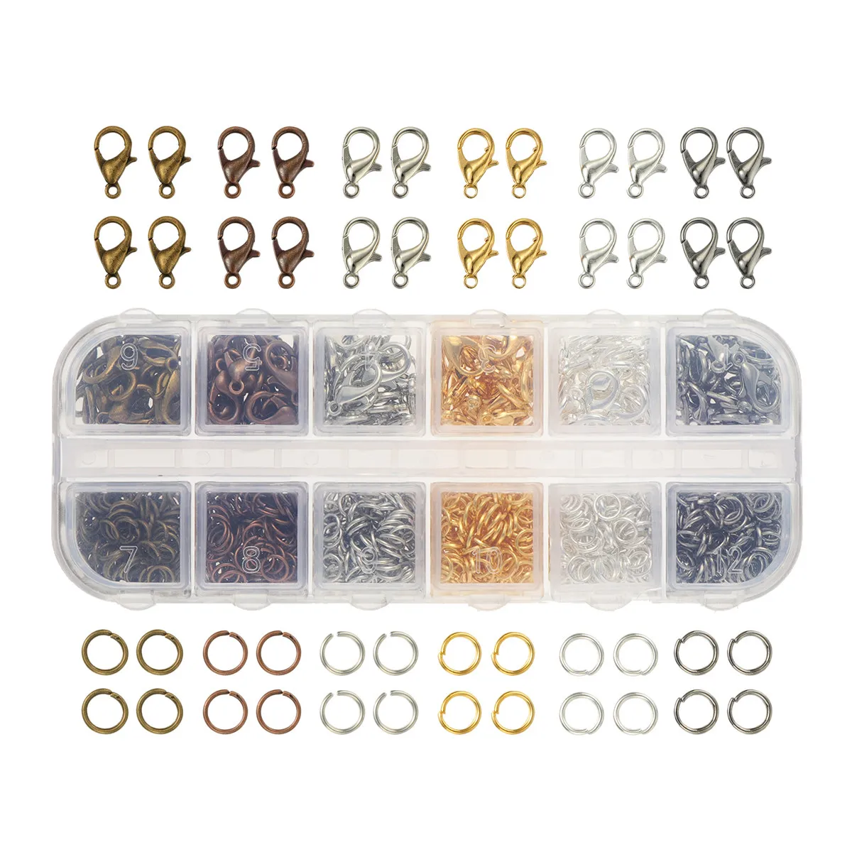 

Застежки-карабины для рукоделия и украшений, 6 разных цветов, легко открываются, плавное закрытие, для ремонта браслетов и ожерелий, для самостоятельного изготовления