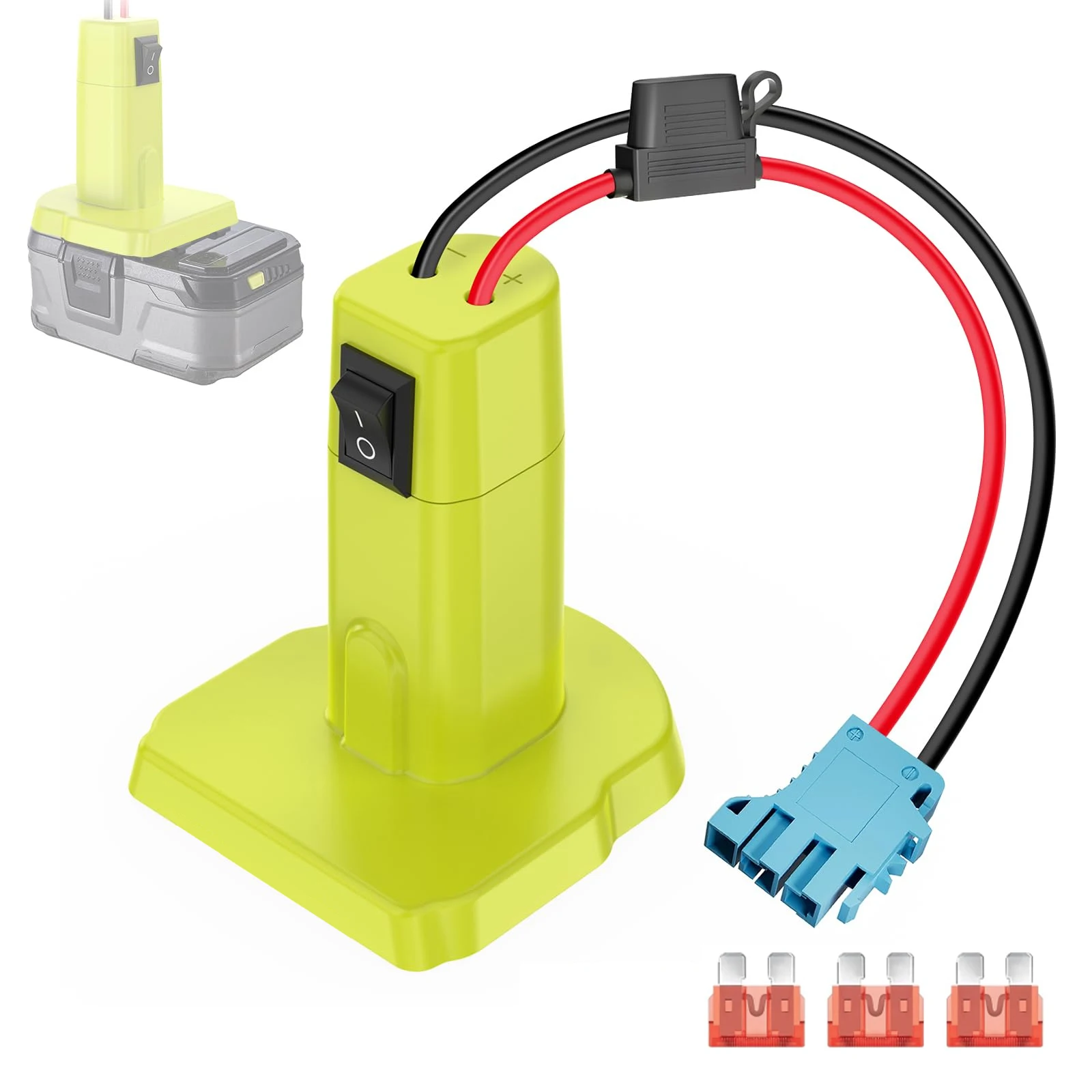 Power Wheels Adapter for Ryobi 18V Battery Adapter Power Wheels Battery Converter Kit with Fuse Switch Wire Harness Peg-Perego