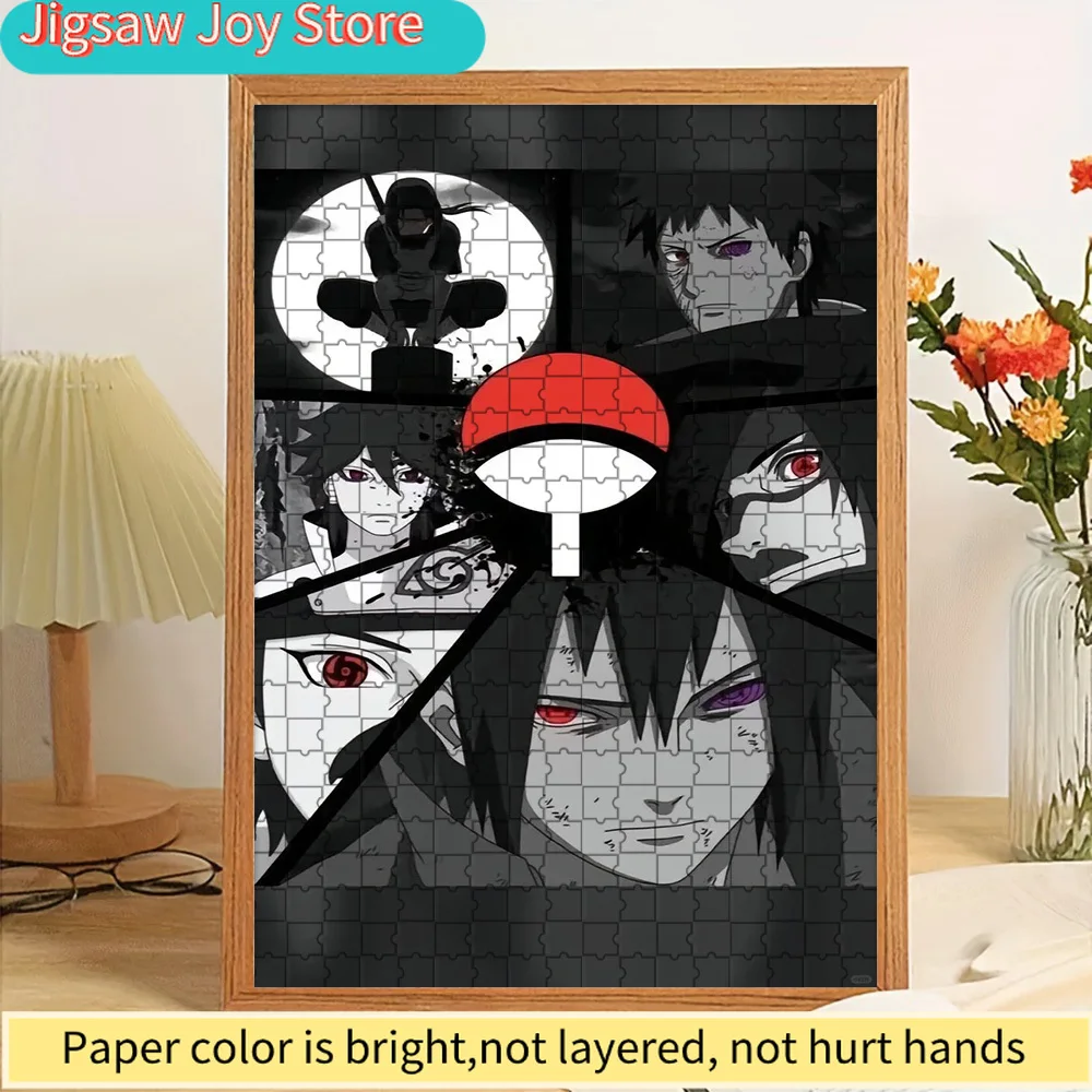 

Anime Naruto Uchiha Clan Collage Sharingan & Rinnegan Symbol Scene Paper Puzzle, Premium Thick Paper Material, High Definition V