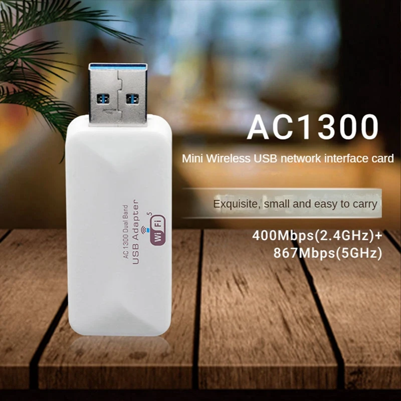 Mini USB Wifi Adapter Wireless AC Wifi Adapter 1300Mbps Antenna For Windows 7/8/10