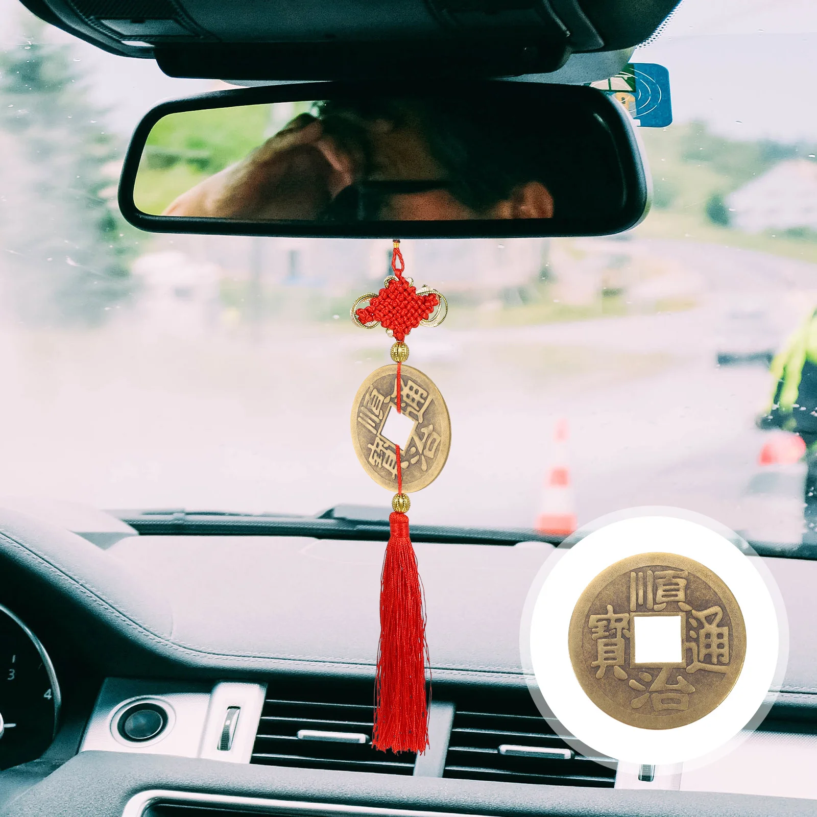 

6pcs Brass Chinese Diy Craft Copper For Car Pendant Keychain Home Office Decor Charm Ancient Auspicious