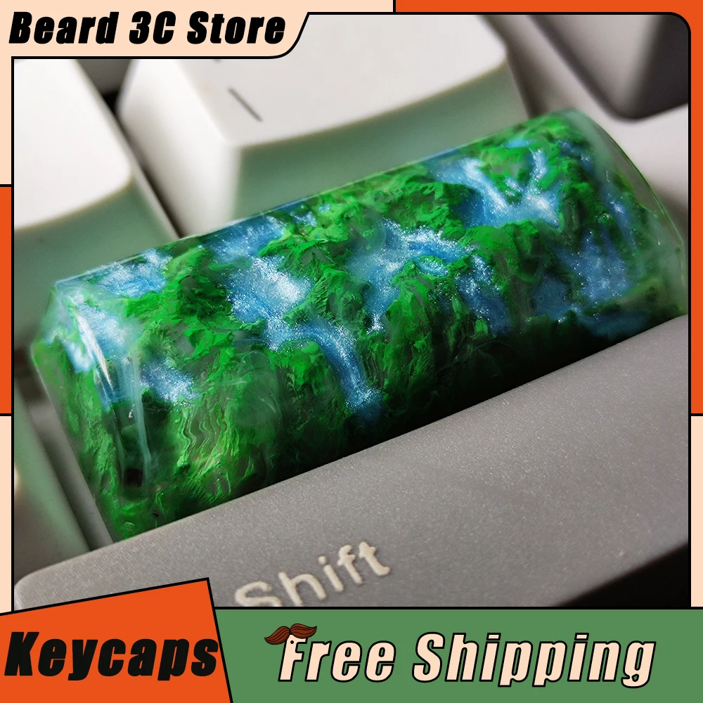 SL Keycaps Center Mechanical Keyboard Keycap Valley Nature Resin Light Transmission Keycaps Ergonomics Pc Gamer Accessories Gift