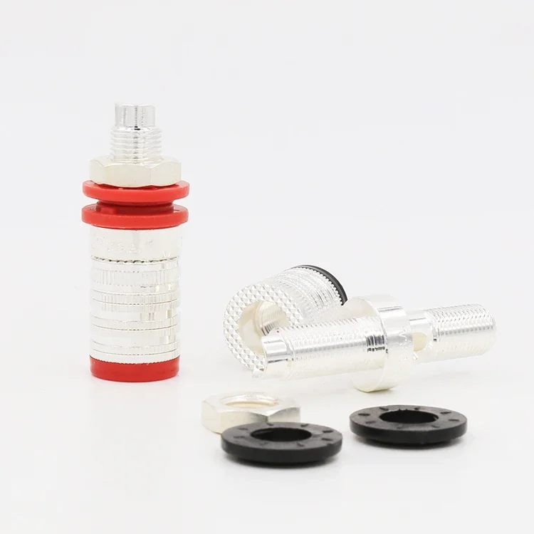 

High Quality VB004 Silver Plated Speaker Terminal Binding post hifi speaker teriminal Jack Plug