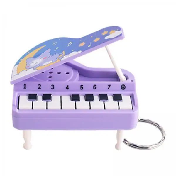 Piano Keychain Playable Music Mini Toy Pendant Portable Educational Instrument for Child Girls Bag Keyring