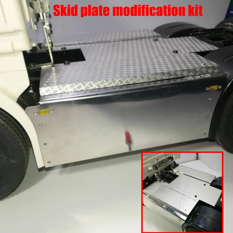 

4 Side Panel Light Decorative Panels Skid Plate Modification Kit for 1/14 Tamiya RC Truck Trailer Tipper Scania R620 56323 56327