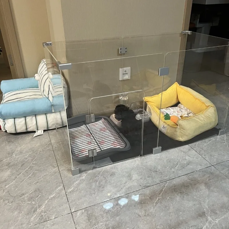 

Ограждения для домашних животных, домашние домашние акриловые прозрачные съемные водонепроницаемые заборы для домашних животных с кроликом, аксессуары для забора