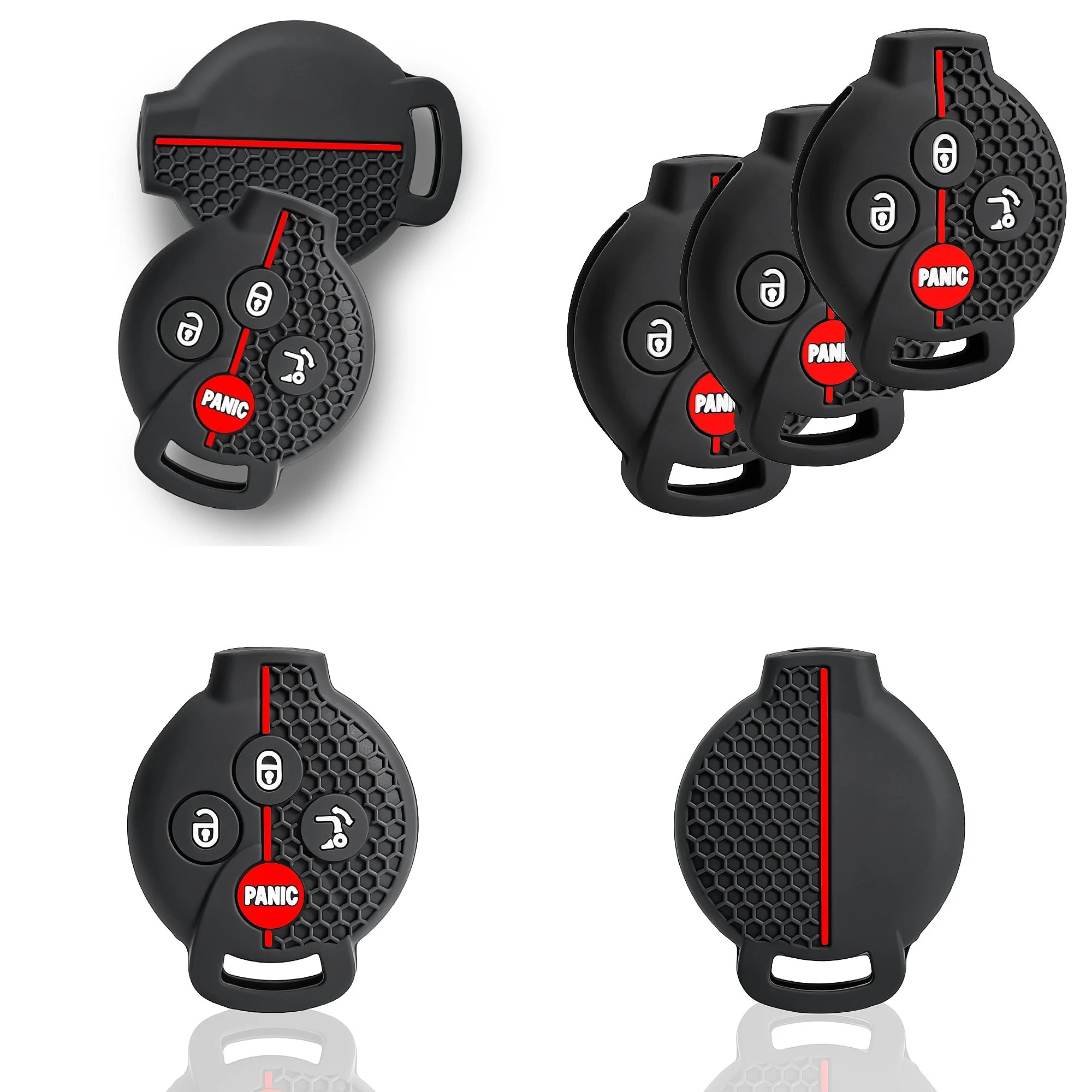 Silicone Car Key Fob Cover For Benz Smart 450 451 Fortwo Brabus Roadster Crossblade Forfour