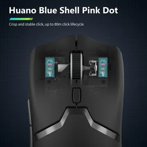 Delux-M800 Pro PAW3395 Chuột cho các trò chơi không dây, Bluetooth, kết nối ba chế độ 10 Doanh số bán hàng không dây màu hồng chính - 3