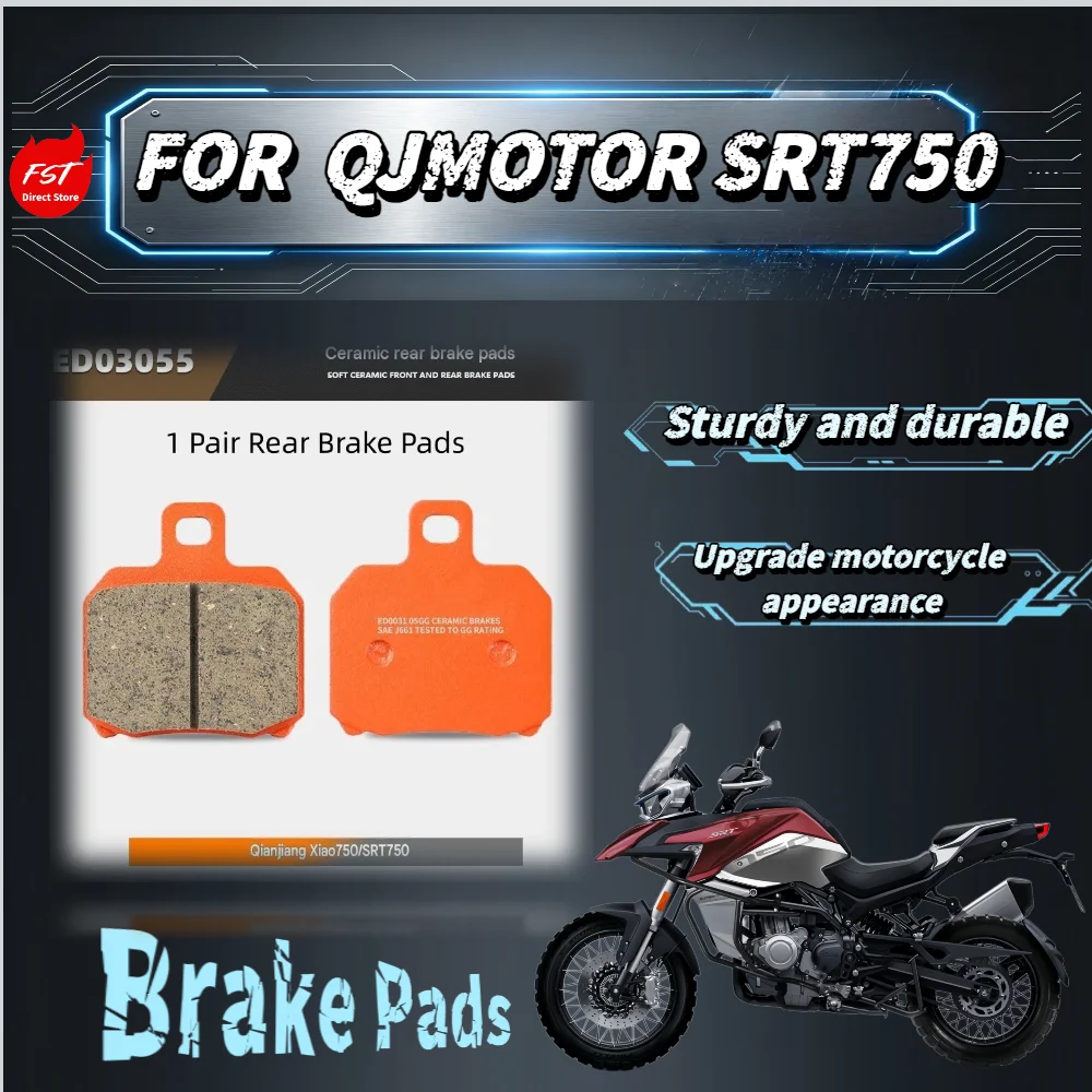 For QJMOTOR SRT750 Ceramic Super Alloy Brake Pads Wear Resist Copper Base Anti Heat Fade Low Noise Front Rear Disc Brake Pads