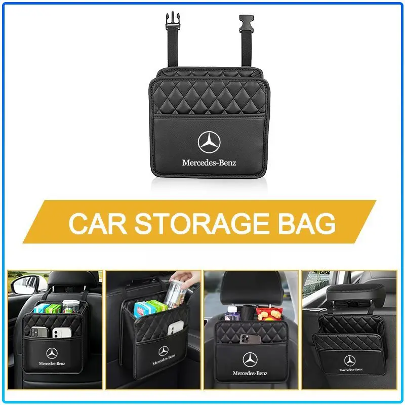 New Multi-function Car Storage Bag Automobile Seat Back Storage Pocket Stickers For Mercedes Benz E260 E200 E300 W205 W212 W166