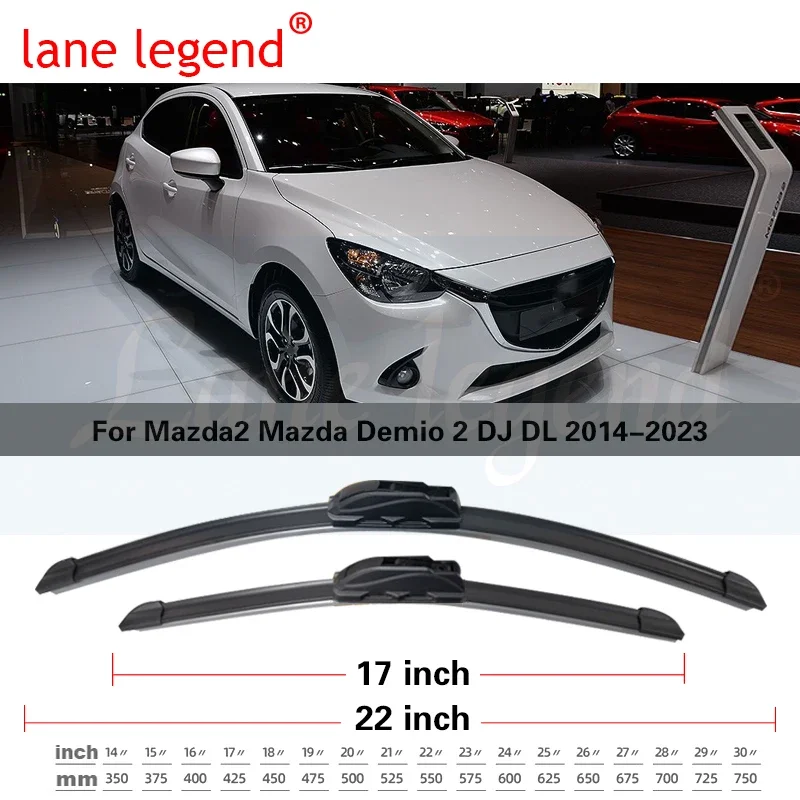 Car Wiper Front & Rear Wiper Blades Set For Mazda2 Mazda Demio 2 DJ DL 2014 - 2023 Windshield Windscreen Window 22\