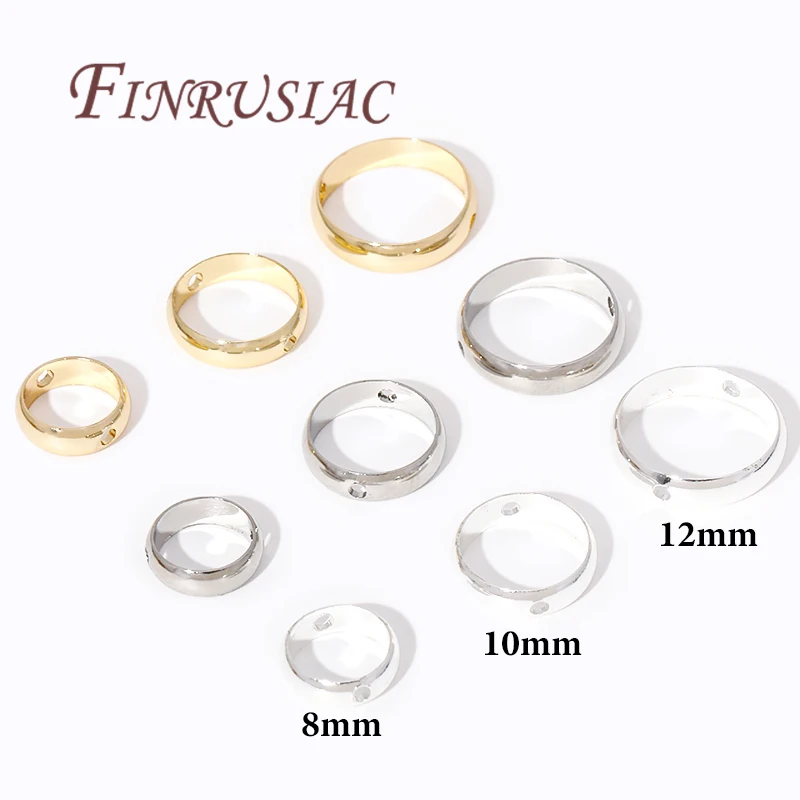 Multi Types 14K/18K Gold Plated Round Bead Frame,Brass Metal Circle Frame Connectors Spacers Beads,DIY Beading Jewelry Making