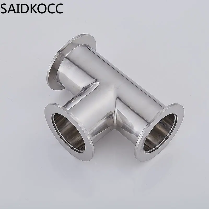 Stainless steel quick-loading three-way KF vacuum three-way flange three-way joint equal diameter KF16 25 40 50