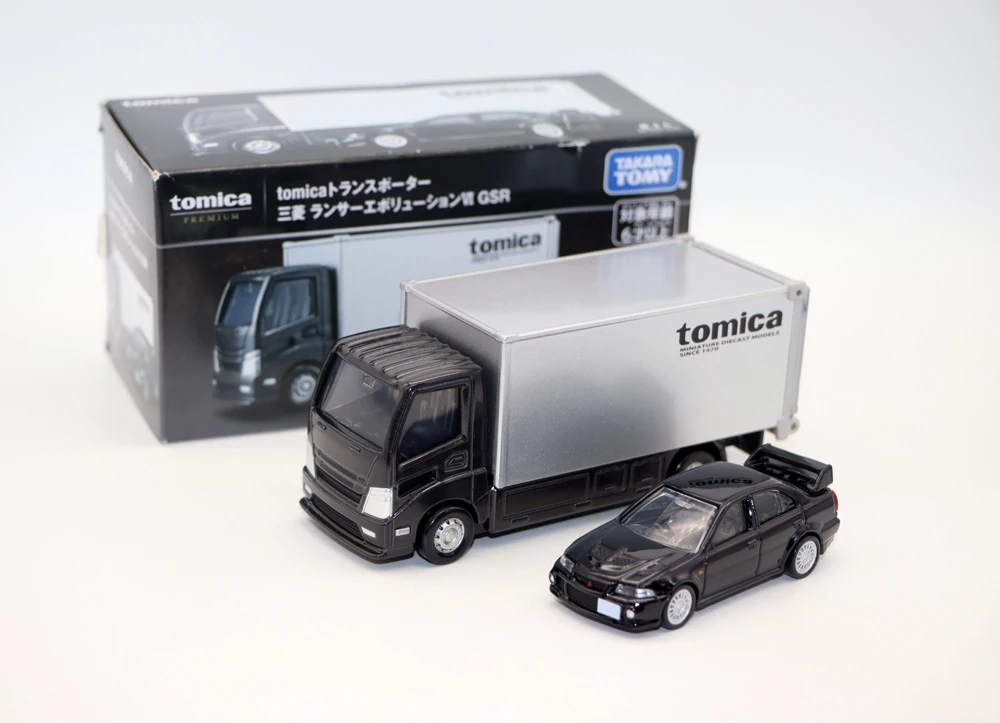 New Tomica Transporter Truck Lancer Evolution VI GSR Simulation Model Cars By Takara Tomy For Collection gift Set