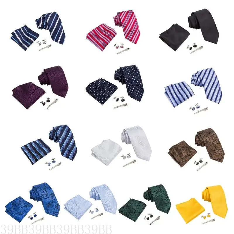 

39BB Мужской галстук карманный квадратный квадратный заподок набор засоров, набор бизнес -встречи галстуки.