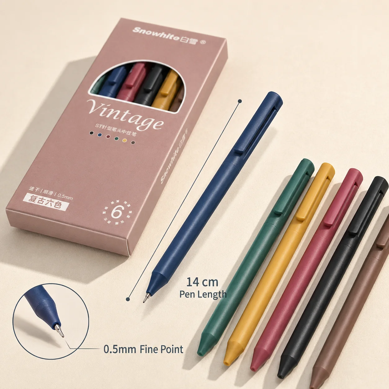 Vintage 6-color telescopic gel pen 0.5mm ST Vintage multi-color ink office