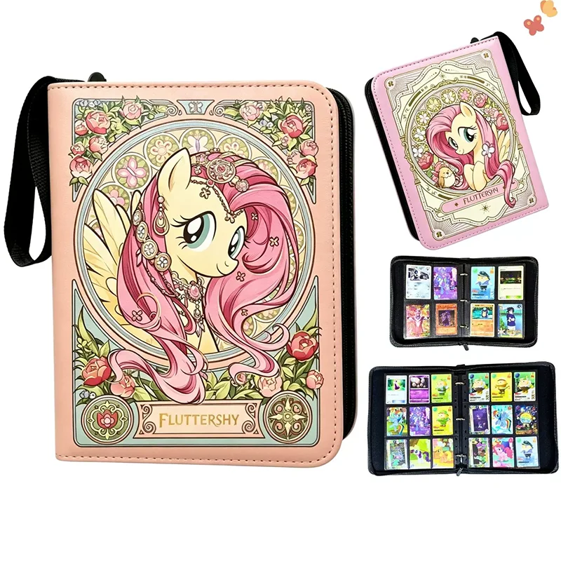400pcs/900slots My Little Pony Card Album Book Folder 4/9 Card Slots Collections Zipper Double Pocket Zipper Card Binder Holder