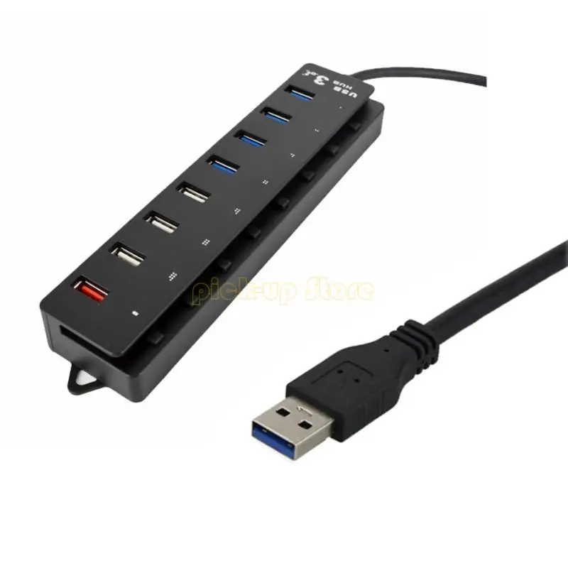Q5WA 8 Port USB 2.0 Hub Multi USB -Hub с индивидуальными выключателями света