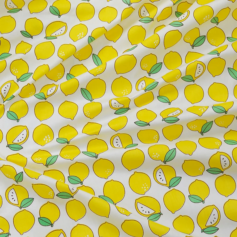 Pure Cotton Twill Fruit Fabric Pineapple Strawberry Peach for Sewing Dress Sheet Tablecloth by Half Meter