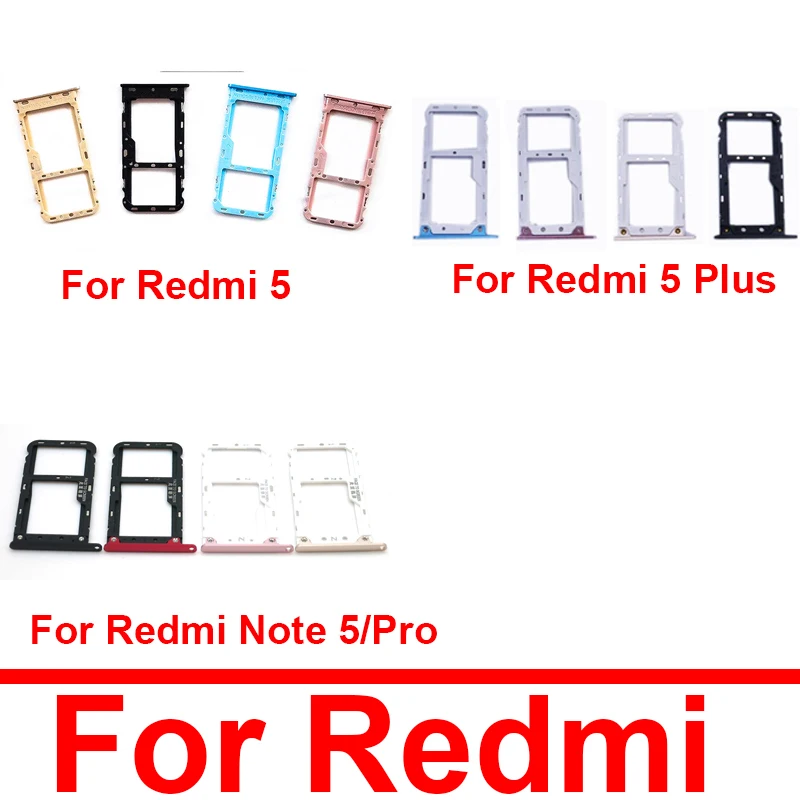 

Sim Card Tray Holder For Xiaomi Redmi Note 5 / Note 5 Pro Reader Sim Card Slot For Redmi 5/5 Plus Repair Parts