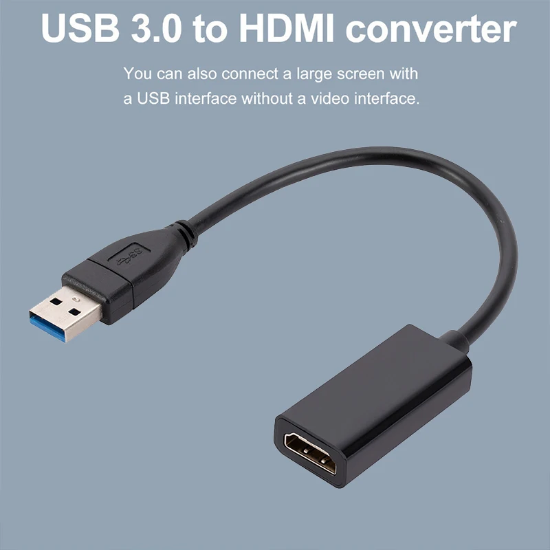 Portable HD 1080P 60Fps USB 3.0 To HDMI-compatible Audio Video Adaptor Converter Cable For Windows 7/8/10 PC