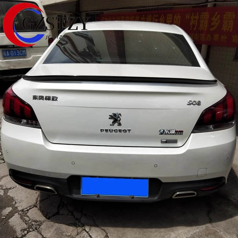 For Peugeot 508 Spoiler High Quality ABS Material Car Rear Wing Primer Color Rear Spoiler For Peugeot 508 Spoiler 2011-2015