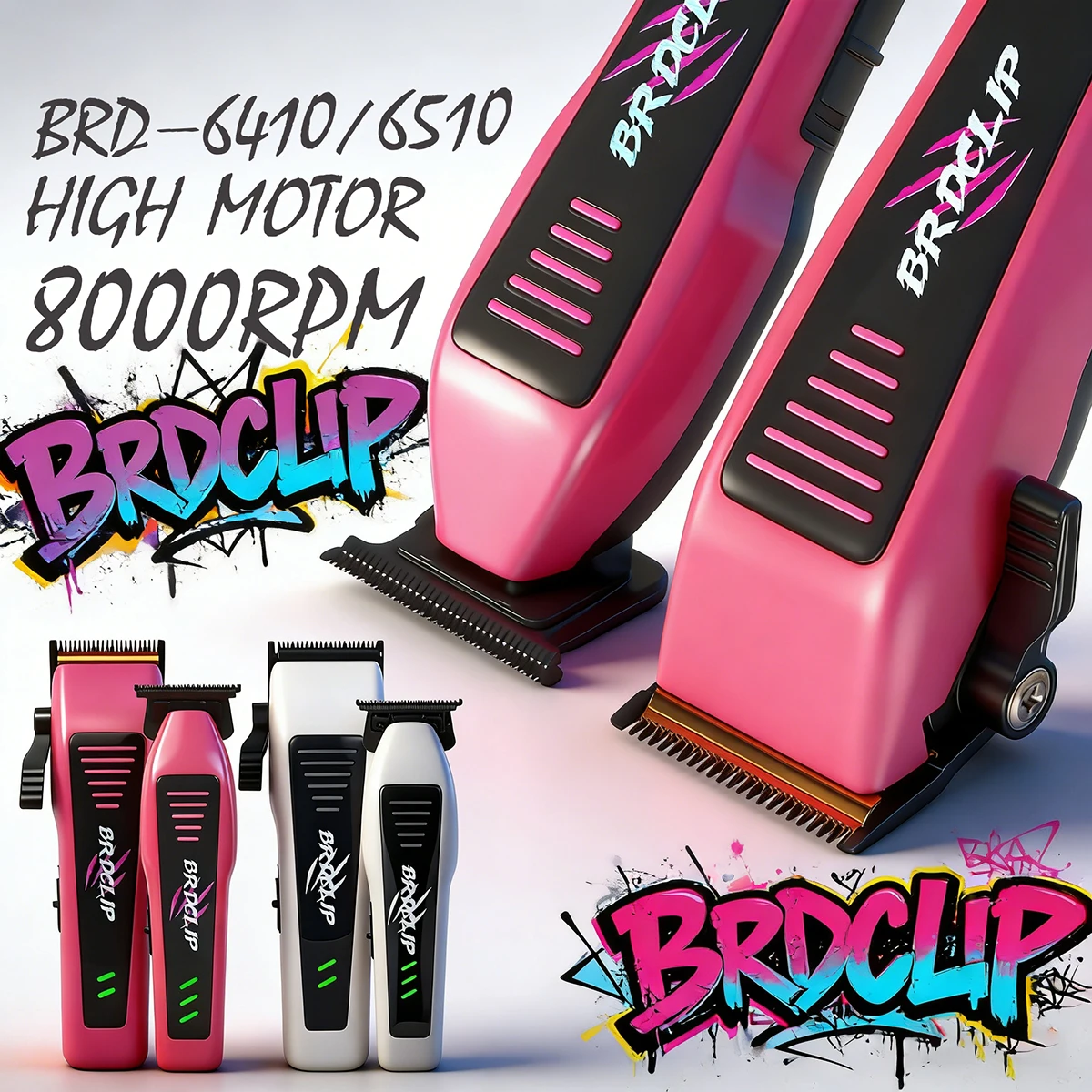 

Профессиональная электрическая машинка для стрижки волос с высокоскоростным мотором 8000 об/мин, насадкой Mag Comb и DLC-лезвием, для парикмахерских BRDCLIP